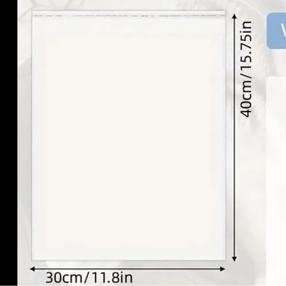 25 Clear Cellophane Bags self adhesive 12”x6”